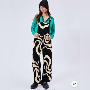 Cider EVERYDAY ILLUSION PSYCHEDELIC SWIRL JUMPSUIT Sz S All Over Print Funky